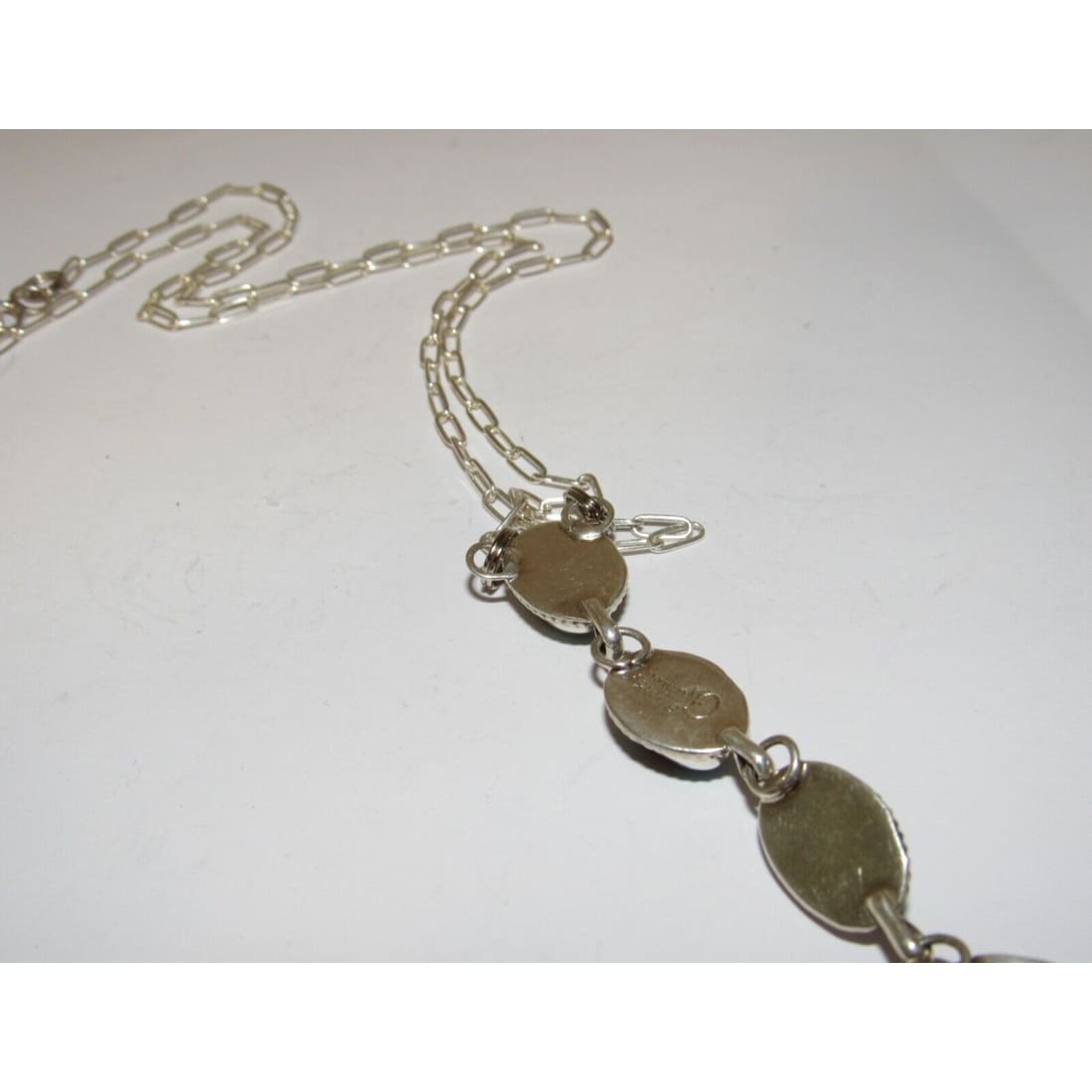 Navajo Sonoran Gold Turquoise Small Lariat Necklace Sterling