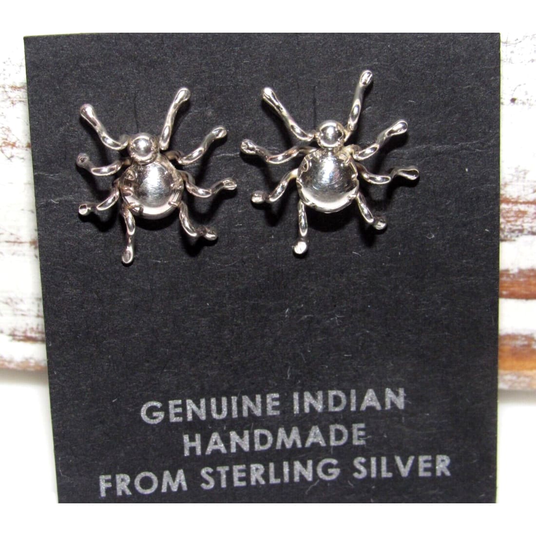 Navajo Spider Post Earrings Sterling Silver Native American 