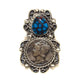 Navajo Spiderweb Kingman Turquoise Liberty Coin Ring Size 7 