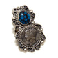 Navajo Spiderweb Kingman Turquoise Liberty Coin Ring Size 7 