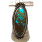 Navajo Spiderweb Kingman Turquoise Ring Size 7.5 Sterling 