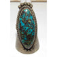 Navajo Spiderweb Kingman Turquoise Ring Size 8 Sterling 