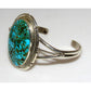 Navajo Spiderweb Kingman Turquoise Sterling Cuff Bracelet 