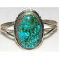 Navajo Spiderweb Kingman Turquoise Sterling Cuff Bracelet 