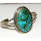 Navajo Spiderweb Kingman Turquoise Sterling Cuff Bracelet 