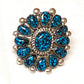 Navajo Spiderweb Kingman Turquosie Cluster Ring Size 7 