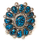 Navajo Spiderweb Kingman Turquosie Cluster Ring Size 7 