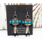 Navajo Squash Blossom Earrings Sterling Silver Turquoise 