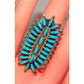 Navajo Statement Turquoise Cluster Ring Sz 7 Sterling Native American R. Nez The Southwestern Style Gallery