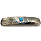 Navajo Sterling Hair Barrette Kingman Turquoise Native American Hand Stamped Native American
