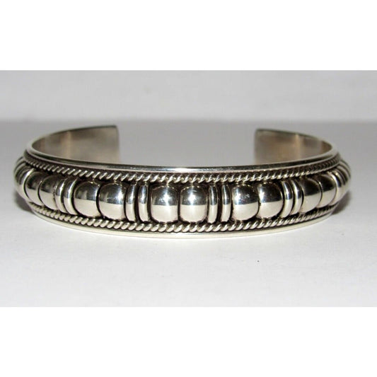 Navajo Sterling Silver Cuff Bracelet Thomas Charley Native