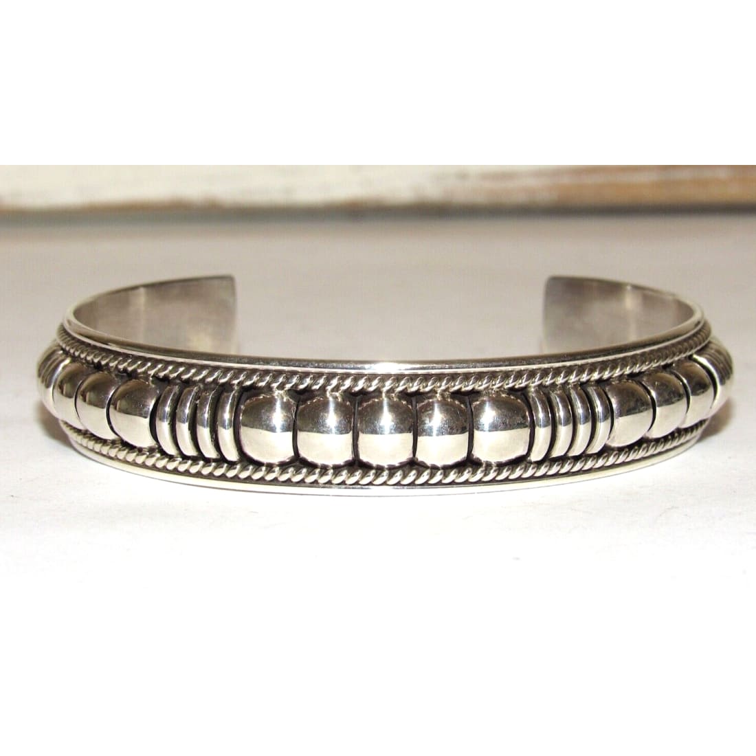 Navajo Sterling Silver Cuff Bracelet Thomas Charley Native