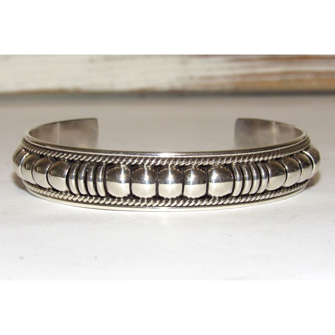 Navajo Sterling Silver Cuff Bracelet Thomas Charley Native