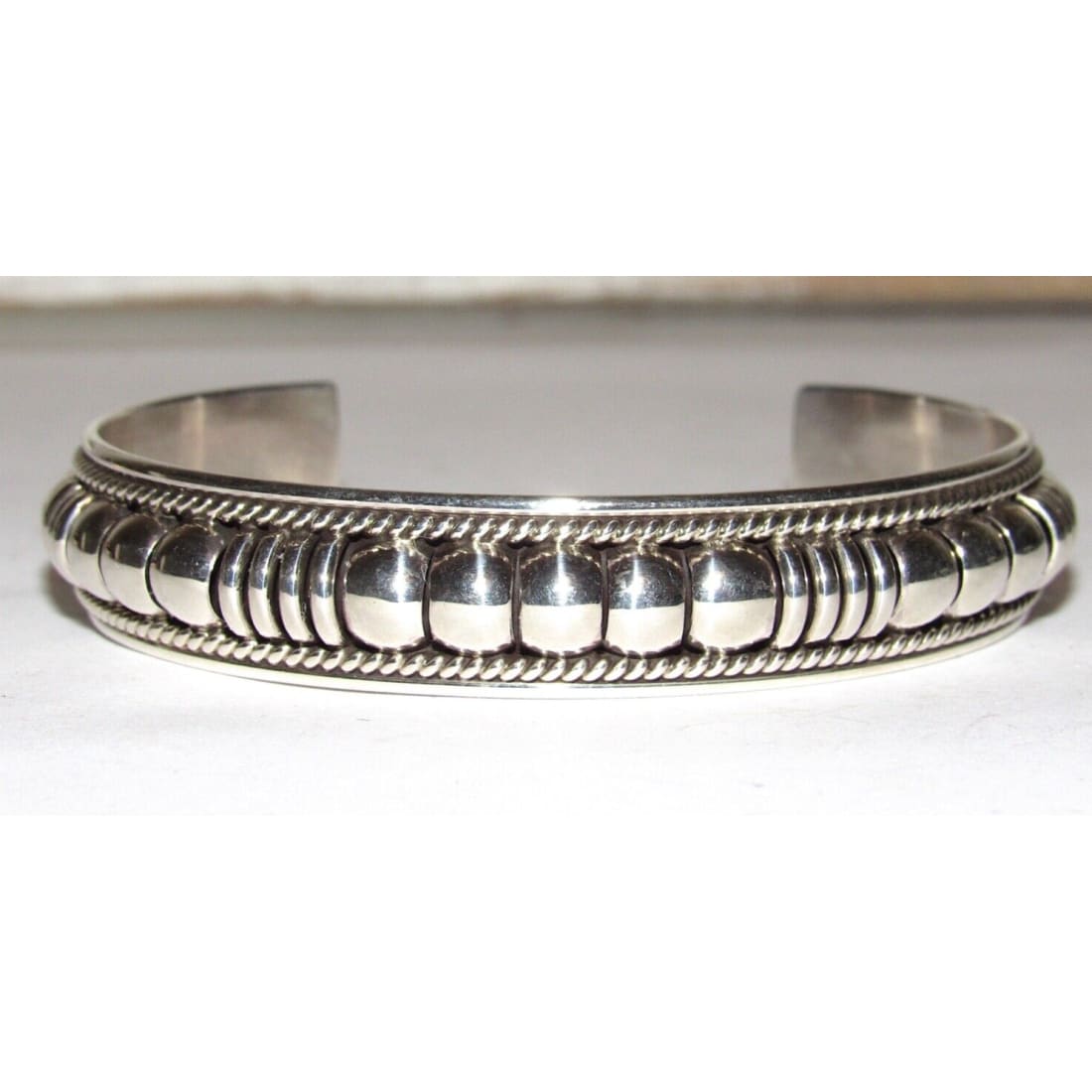 Navajo Sterling Silver Cuff Bracelet Thomas Charley Native