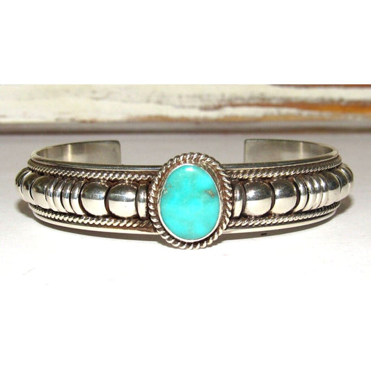 Navajo Sterling Silver Royston Cuff Bracelet Thomas Charley