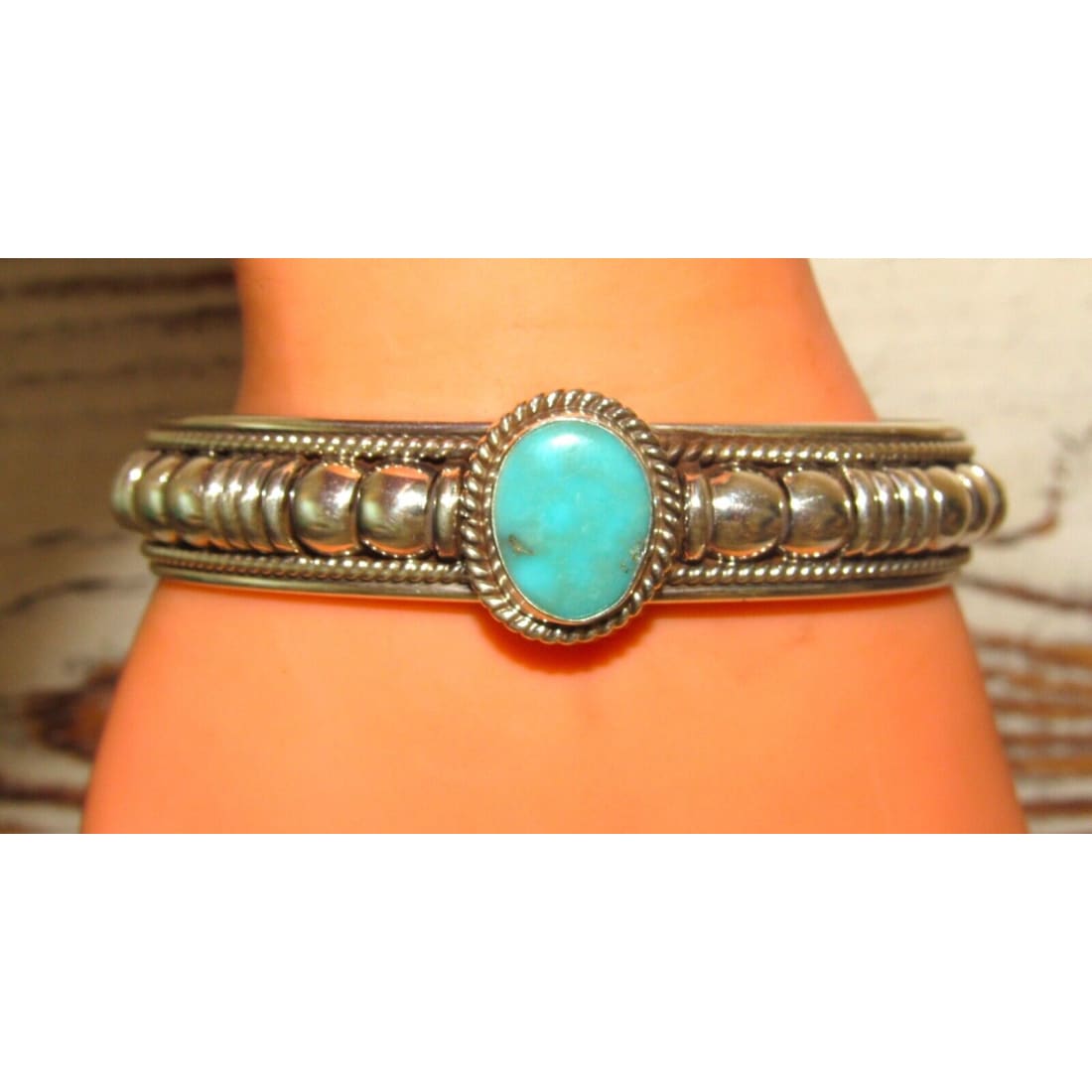 Navajo Sterling Silver Royston Cuff Bracelet Thomas Charley