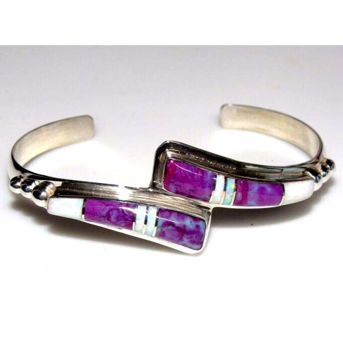 Navajo Sugilite Opal Bracelet Inlay Sterling Silver Native 