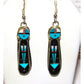 Navajo Sunface Kachina Earrings Jet Opal Inlay Sterling Silver Signed Native American