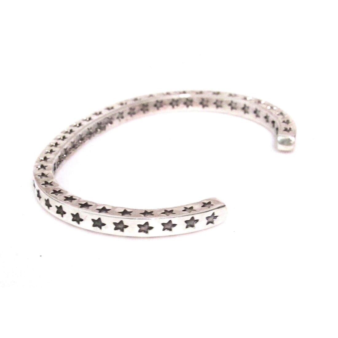 Navajo SUNSHINE REEVES Hand Stamped Star Double Sided Stacker Cuff Bracelet Native American