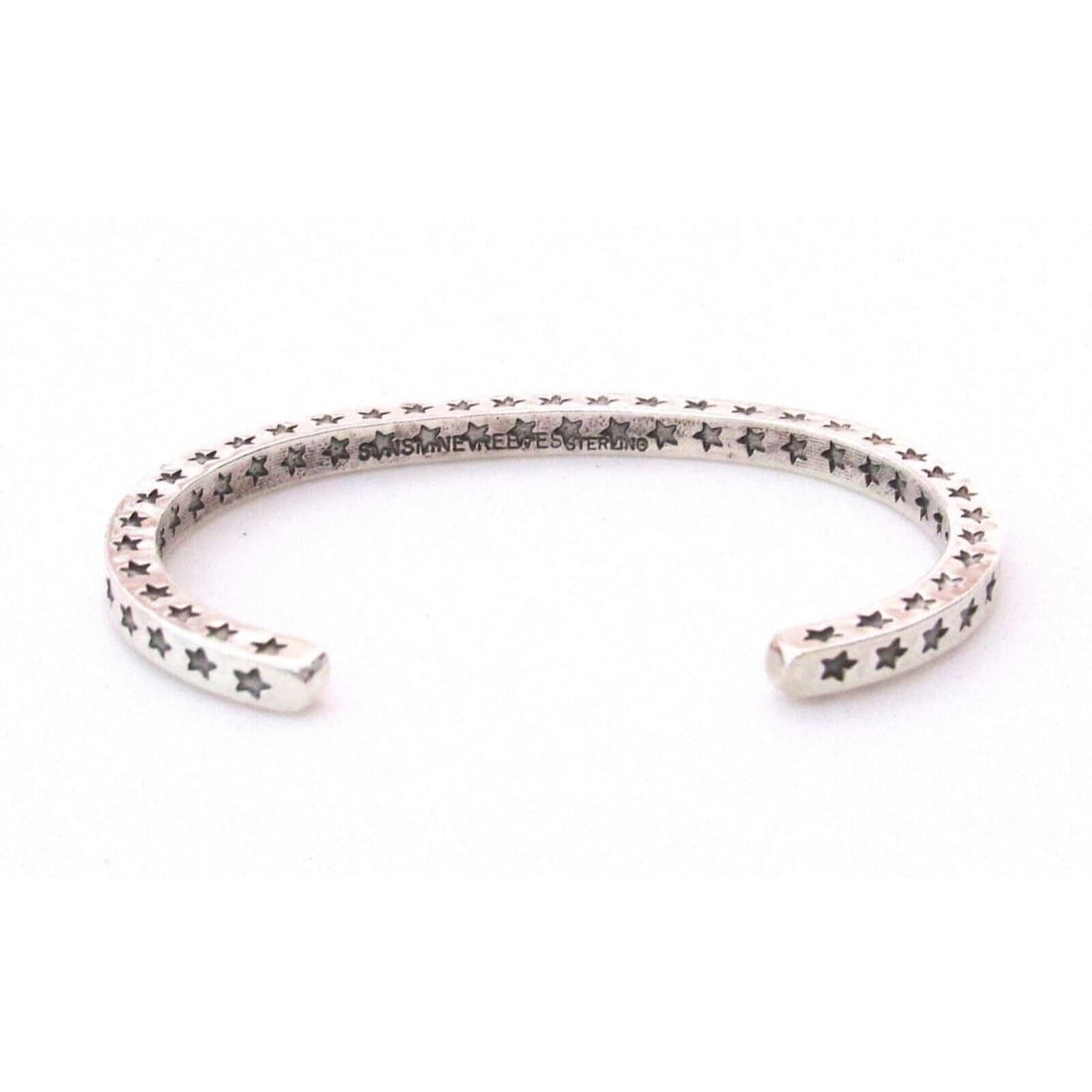 Navajo SUNSHINE REEVES Hand Stamped Star Double Sided Stacker Cuff Bracelet Native American