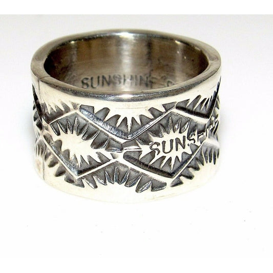 Navajo Sunshine Reeves Ring Size 5 Sterling Silver Signed 