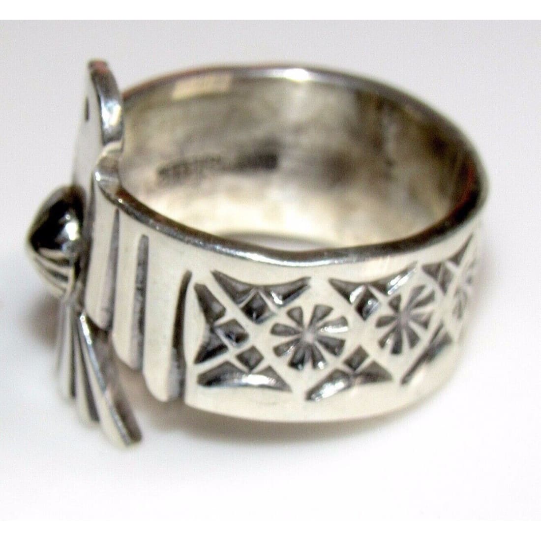 Navajo Sunshine Reeves Thunderbird Ring Size 6.5 Sterling 