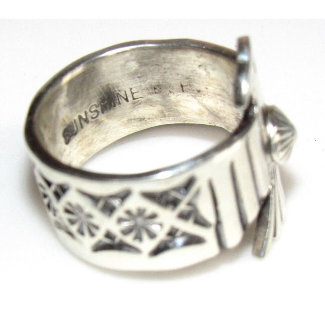 Navajo Sunshine Reeves Thunderbird Ring Size 6.5 Sterling 