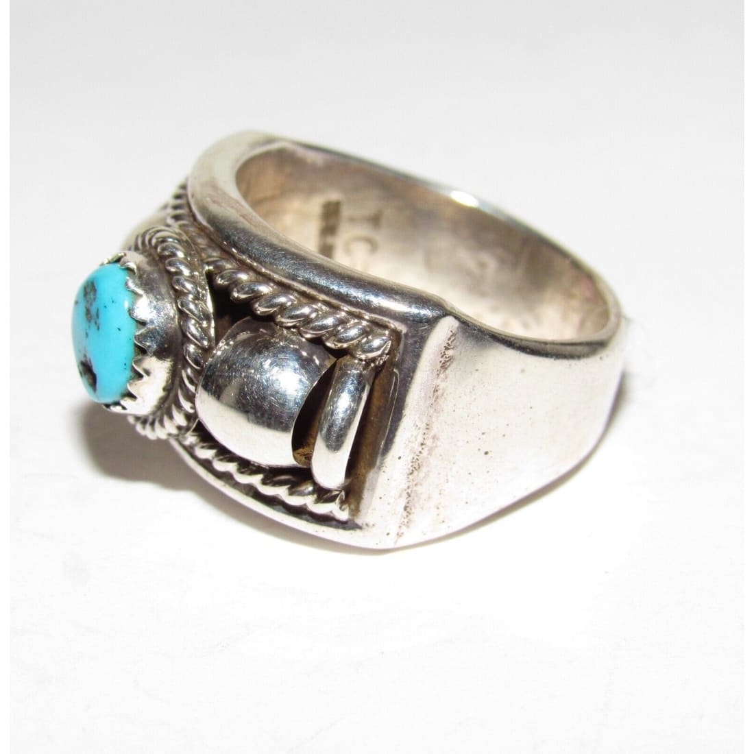 Navajo Thomas Charley Kingman Turquoise Ring Sz 7 Sterling