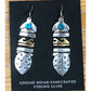 Navajo Tommy Singer Earrings Feather Design Sterling 12K