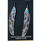 Navajo Tommy Singer Earrings Feather Design Sterling