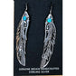 Navajo Tommy Singer Earrings Feather Design Sterling
