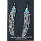 Navajo Tommy Singer Earrings Feather Design Sterling