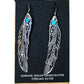 Navajo Tommy Singer Earrings Feather Design Sterling