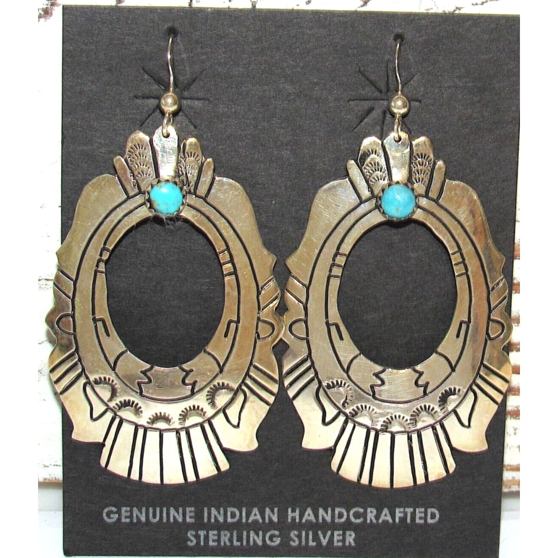Navajo Tommy Singer Earrings Sterling Silver Turquoise