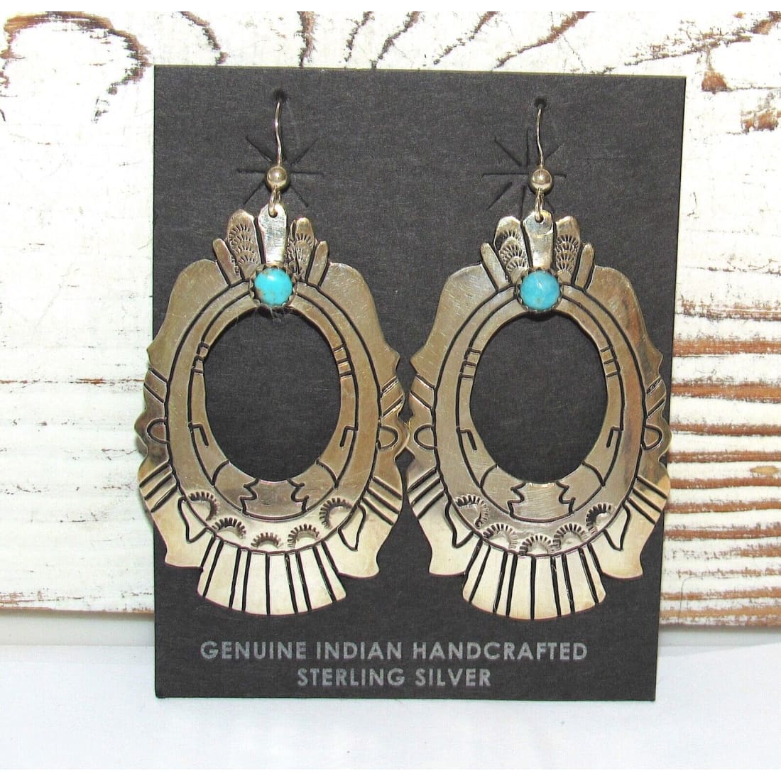 Navajo Tommy Singer Earrings Sterling Silver Turquoise