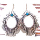 Navajo Tommy Singer Earrings Sterling Silver Turquoise Concho Earrings Signed Native American