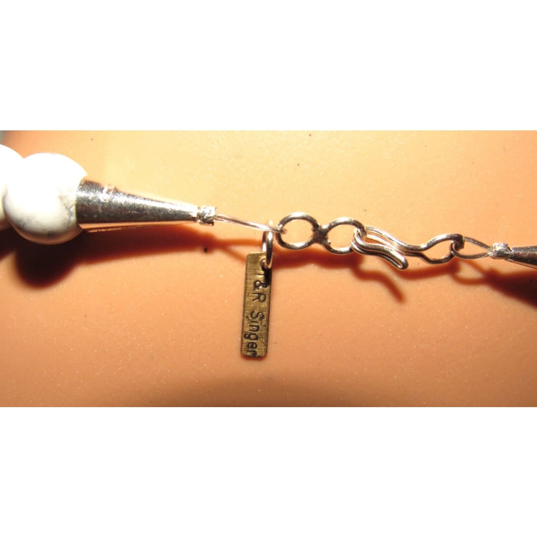 Navajo Tommy Singer White Buffalo Heishi Necklace Sterling