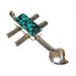 Navajo TUFA CAST Sterling Dragonfly Cross Pendant Turquoise Native K. Yazzie Native American