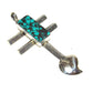 Navajo TUFA CAST Sterling Dragonfly Cross Pendant Turquoise Native K. Yazzie Native American