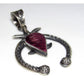 Navajo Tufa Cast Sterling Silver Purple Spiny Naja Pendant Kevin Billah Navajo Pendant