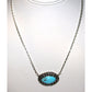 Navajo Turquoise Bar Necklace Sterling Kingman Turquoise 