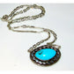 Navajo Turquoise Bar Necklace Sterling Kingman Turquoise 