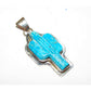 Navajo Turquoise Cactus Pendant Sterling Silver Native