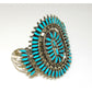 Navajo Turquoise Cluster Cuff Bracelet Sterling Silver 