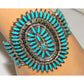Navajo Turquoise Cluster Cuff Bracelet Sterling Silver 