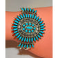 Navajo Turquoise Cluster Cuff Bracelet Sterling Silver 