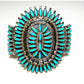 Navajo Turquoise Cluster Cuff Bracelet Sterling Silver 