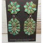 Navajo Turquoise Cluster Dangle Earrings Sterling Silver 