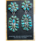 Navajo Turquoise Cluster Dangle Earrings Sterling Silver