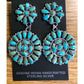 Navajo Turquoise Cluster Dangle Earrings Sterling Silver